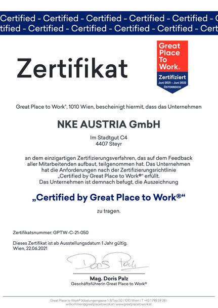 NKE recibe el certificado “Great Place to Work”